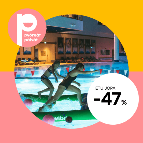 Pyöreät Päivät: Lippu Vesipuistoon (ma-pe ja su) - etusi jopa -47 %.
